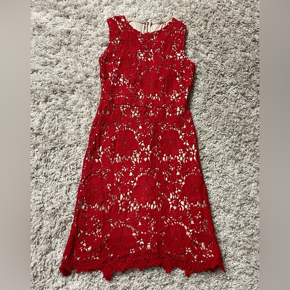 Red lace dress